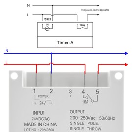 Heschen Digital LCD Power Weekly Programmable Time Relay CN101A DC 24V 16 Amp SPST with Waterproof Cover CE White