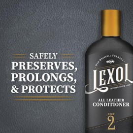 Lexol All Leather Conditioner for Car Seats and Interiors, Couches and Furniture, Shoes and Boots, Bags and Jackets, Baseball Gloves and Horse Saddles, and More, 16.9 oz Bottle (Step 2 of 2)