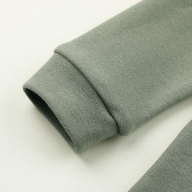 O2 BABY Organic Cotton Boys Girls Pajama Set, 2-Piece Kids Long Sleeve Top and Pants Pajamas, Toddler Snug Fit Sleepwear Sets, Sizes for 2-8 Years(3-4T, Sage)