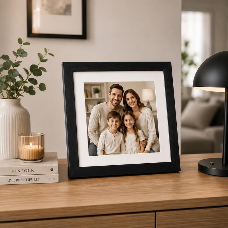 pf+a REAL GLASS 10x10 For 8x8 Black Square Picture Frame