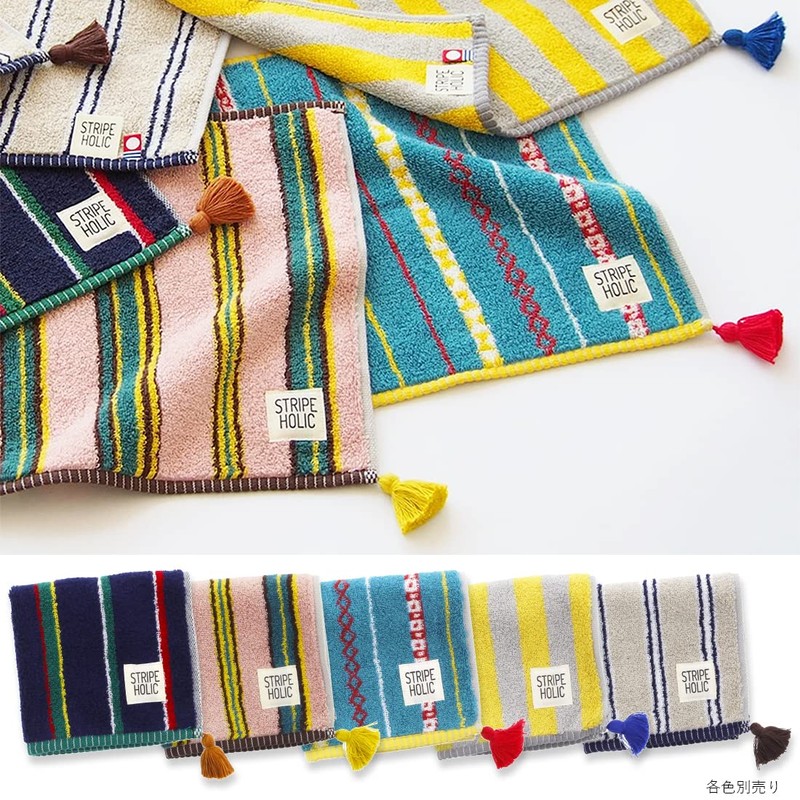 Tanaka Sangyo STRIPE HOLIC Imabari Towel Handkerchief, Made in Japan,