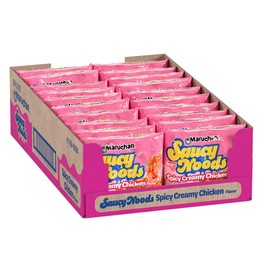 Maruchan Ramen Spicy Creamy Chicken Noodles, Saucy Noods - Stir Fry Style, Bold Korean-Inspired Sauce, Rich Flavor, Made in USA, 3.3 Oz. (20 Count)