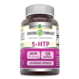 Amazing Formulas 5 HTP (L-5-Hydroxytryptophan) 200 Mg | 120 Veggie Capsules | Non-GMO | Gluten Free | Made in USA