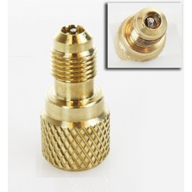 R134A Refrigerant Tank Adapter 1/4" Male to 1/2" Acme Female R134A Brass Vacuum Pump Adapter with AC Fitting Valve Core