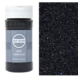Mystic Sprinkles Sanding Sugar 4oz Bottles (Onyx - Black Sanding Sugar 4oz)