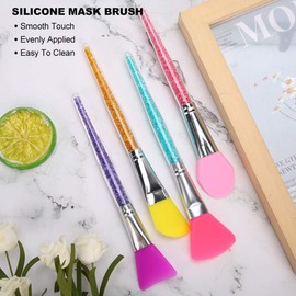 Cepillo de la mascarilla del silicón 4pcs, cuidado facial del aplicador del cepillo del maquillaje del silicón de la mezcla del fango facial