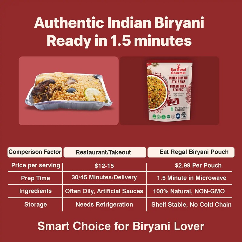 Eat Regal Ready to Eat Indian Biryani Style Rice, 12g