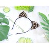 Bonnie Z. Leonardo Corduroy Leopard Spots Cat Ears Headband Brown