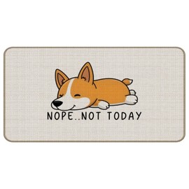 TopXmai Funny Corgi Welcome Doormat 17 x 30 - Corgi Door Decor Rug for Indoor Outdoor,Nope...Not Today Corgi Door Mat,Corgi Dog Welcome Mat for Front Door,Corgi Gifts for Corgi Lovers
