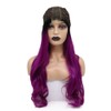 Angle Lucky Omber Purple Lace Front Wig Long Wavy Dark