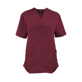 Natural Uniforms Women's Scrub Set Medical Scrub Tops and Pants - Pack of 2 Set (Small, Burgundy)