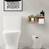 Wooden Toilet Paper Holder Wall Mount with Shelf - Farmhouse