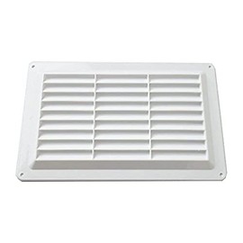 Merriway BH03797 9 x 6 inch Fixed Louvre 9 Inch x 6 Inch Louvered Air Grille Aperture 227 x 135mm, White Plastic