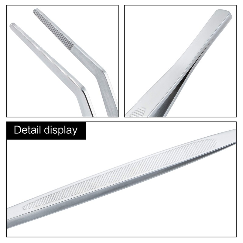 MSY BIGSUNNY Stainless Steel Kitchen Precision Tweezers Tongs with Curved