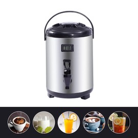 VPABES 8L Commercial Hot Beverage Dispenser, Stainless Steel Coffee Urn Hot Drink Dispenser Insulation Beverage Dispenser for Hot Tea,Coffee,Milk, Water, Juice,Soup Family Party Cafe Buffet, 50-Cup