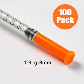 100 Pack 1ml Plastic Multiple Uses Measuring Tools, Individually Sealed Packaging 31g/8mm (100)