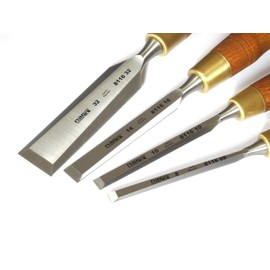 Narex Premium Bevel Edge Chisel Set with Stained Hornbeam Wood Handles, Set of 4 pcs