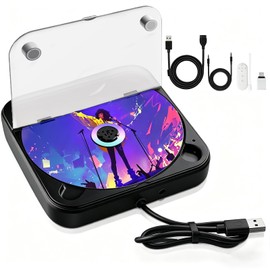 CD Player for Car, External USB AUX Disc Drive Plug & Play with Remote Control for Vehicles without Built-in Player, Portable CD Player for Car Stereo, Laptop & Smart TV, Music Speakers Black