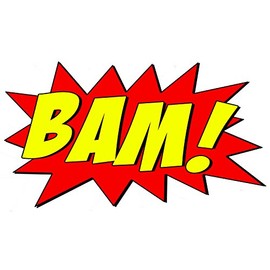 VWAQ Comic Book Wall Decal Bam Sound Effect Wall Art Superhero Peel and Stick Sticker CB1 (15" H X 22" W)