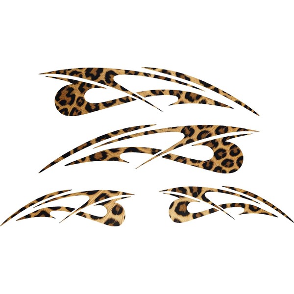 Leopard Print Golf Cart Decals, 18x4 Inches and 11x3 Inches,