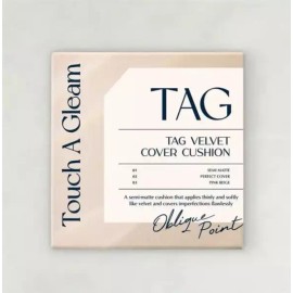 Tag 태그 벨벳 커버 쿠션 본품 1호 페일 라이트 x 2개 Tag Velvet Cover Cushion Main Product No. 1 Pale Light x 2 pieces [2 units of Type 1 Pale Light]