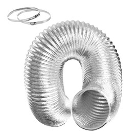 Dryer Vent Hose, Flexible 6 Inch Aluminum Ducting, Heavy Duty Three-Layer Protection, 16 Feet Long for Heating Cooling Ventilation and Exhaust, Silver