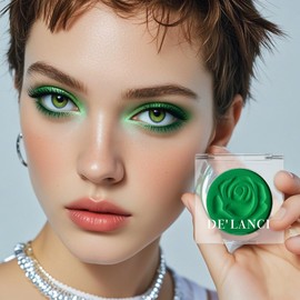 Afflano Matt Green Eyeshadow Palette, Single Green Eyeshadow Palette, Highly Pigmented, Mixable, Long Durability Green Eye Make-Up Eyeshadow Palette, Grinch Green Eye Colour Face Paint