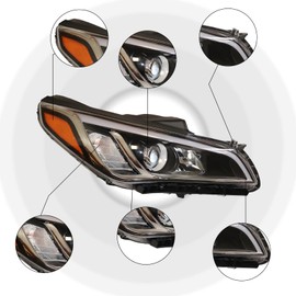CHUNILLE For Hyundai Sonata 2015 2016 2017 ECO/SE/Sport 2.4L NON -Limited/Sport 2.0T/Hybrid Models Headlight Front Right Passenger Side 92102C2000 (Right)