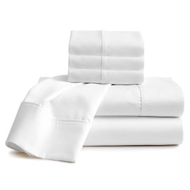 Neighbourhood Home 100% Real Certified Organic Cotton Bedsheet Set, King Size 6 Piece 1000 Thread Count Sheets Sets, Extra 24" Deep Pocket - White