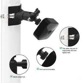 HENGBIRD Camera Pole Mounting Bracket with 4 Adjustable Clamping Rings, Blink Holder, Outdoor Cameras, Wall Mount Compatible with Blink 4th Gen/3rd Gen/Xt/Xt2/Mini for Home Security System