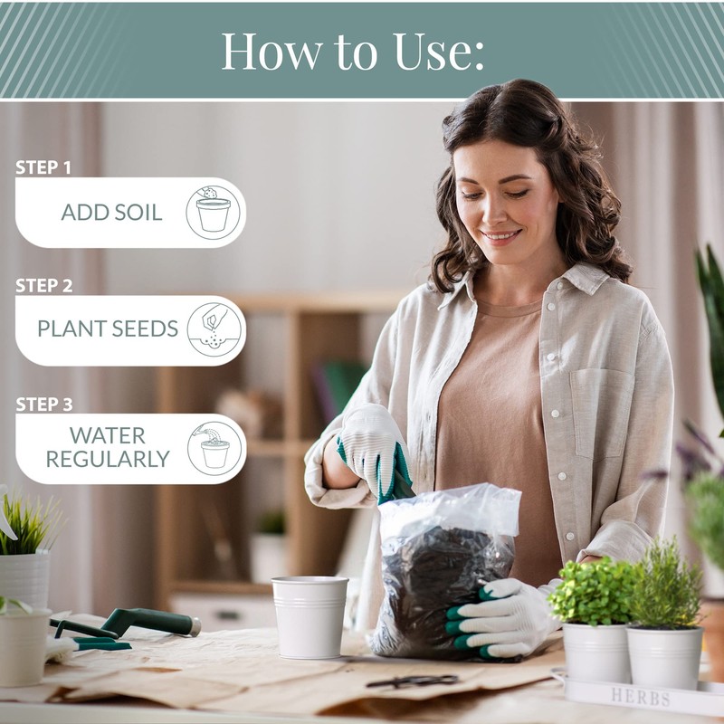 Barnyard Designs Indoor Herb Garden Planter Set with Tray, Metal