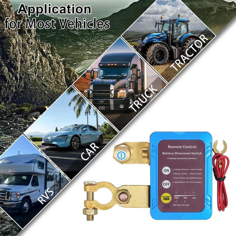 CZC AUTO Battery Kill Switch, Remote Battery Disconnect Switch, 12V