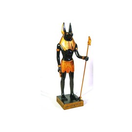 PTC 11.88 Inch Gold and Black Color Egyptian Anubis Dog Standing Figurine