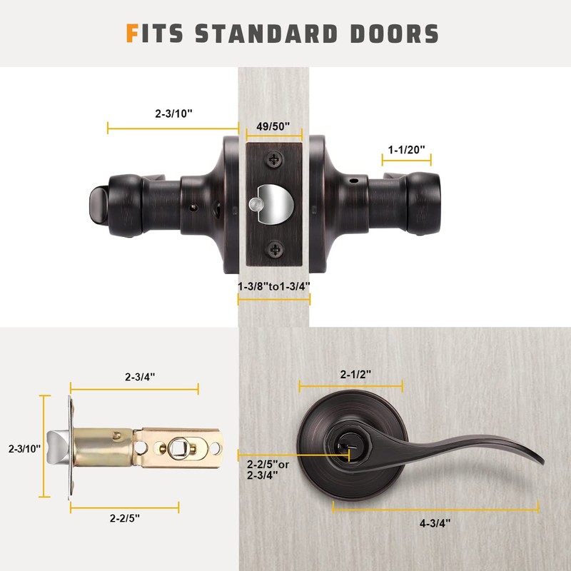 KNOBWELL 1 Pack Keyed Entry Front Door Handle Entrance Handlesets