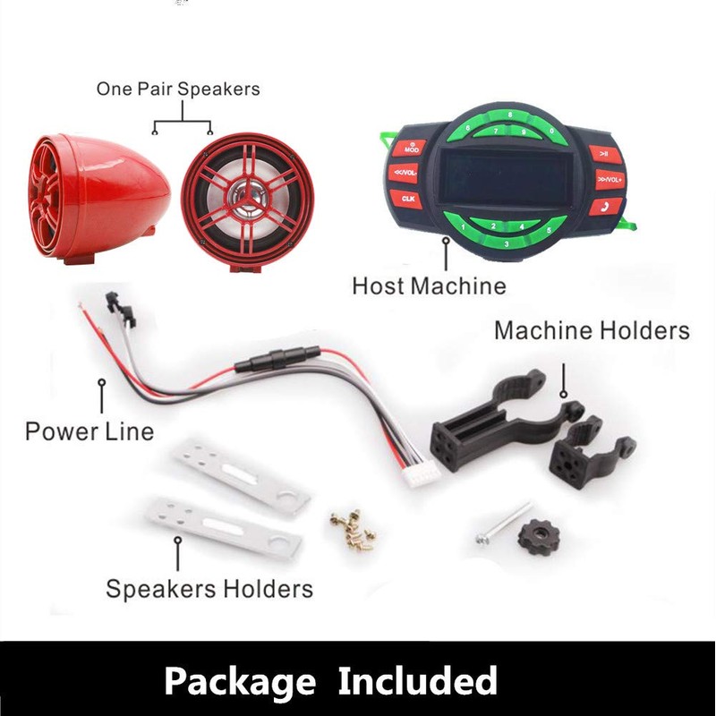 XYC 12V UTV ATV Bluetooth Amplifier Sound System Hand-Free Speakers