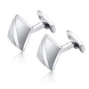HONEY BEAR 1 Pair Men's Cufflinks Wedding Cufflinks Silver Stainless
