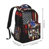 KOSUES Vintage Fishing American Flag Bass Fishing Fisher Laptop Backpacks