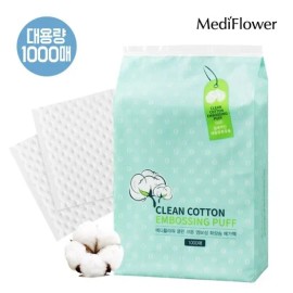 메디플라워 대용량 클린 코튼 엠보싱 화장솜 메가팩 1000매 Large Clean Cotton Embossed Makeup Cotton Pads Mega Pack 1000 Sheets