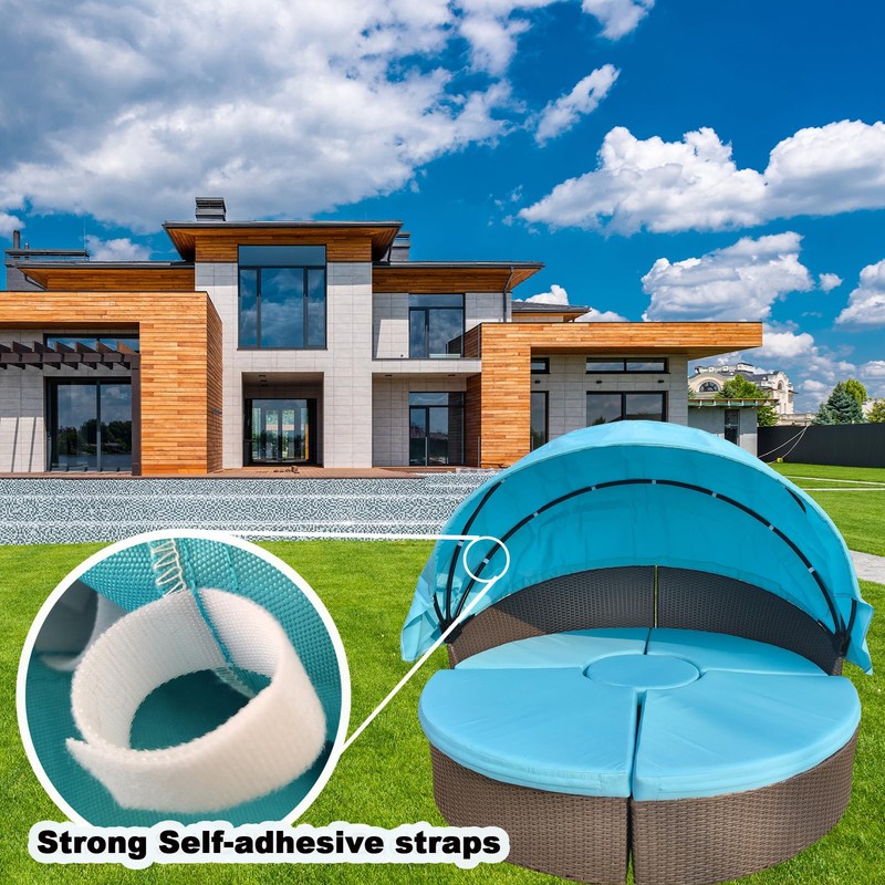 Patio Daybed Canopy Replacement Top, Retractable Top Cover for 66in