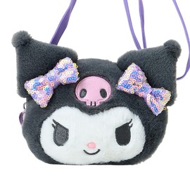 Sanrio Face-shaped Neck Coin Case Kuromi Cotton/Polyester/PVC Wallet For Ages 3 and Up 639702