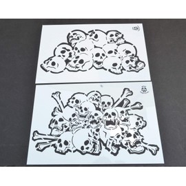 Acid Tactical® Mylar Skull Spray Painting Stencils RC Model Gun Airbrush Skulls Mask 5 Designs
