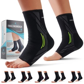 Kinetic Evolution Pack of 2 Foot Braces for Men and Women, Non-Slip Foot Protectors, Breathable Ankle Bandage, Ankle Brace, Sports Bandage, Compression Bandage, Football, L, Green