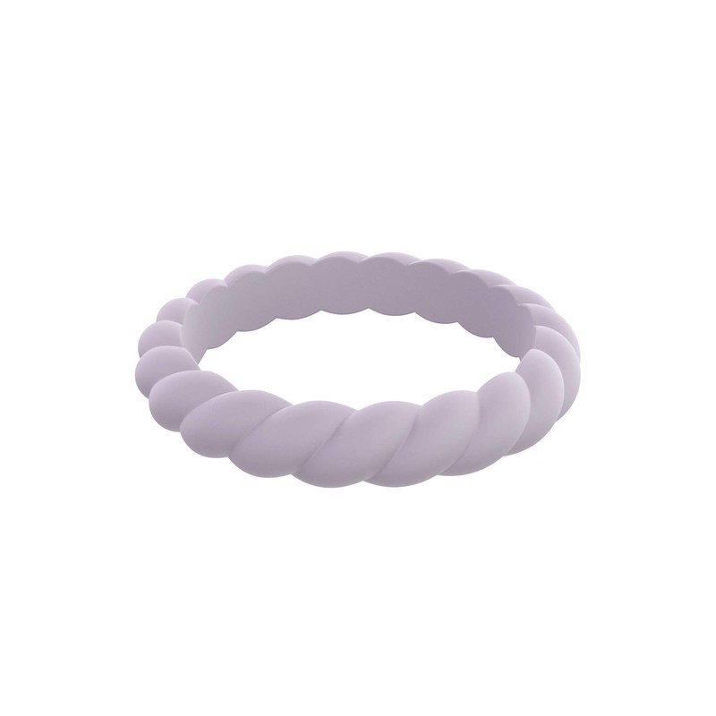 QALO Women's Rubber Silicone Ring, Stackable Twist Rubber Wedding Band,