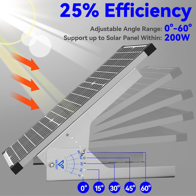 Voltset Solar Panel Mount Stand: 13.8in Immortal Steel Adjustable Angle