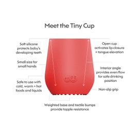 Vaso Entrenador 6 Meses para Bebé EZPZ Mini Copa, Naranja (Coral), 12+ Meses