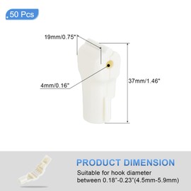 sourcing map 50pcs Peg Hook Lock, 4mm Pegboard Display Hook Stop Locks to Secure Cargo(White)