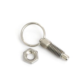 heyous 2 piezas de émbolo de resorte con anillo de tracción, tamaño de 20 hilos de 1/4 pulgadas, longitud de rosca, sin bloqueo, émbolo de índice retráctil a mano, 0.3 pulgadas