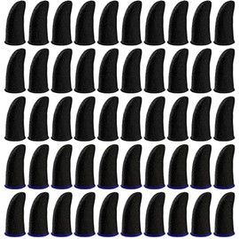 50 Pieces Finger Sleeves for Gaming, Thumb Sleeves Mobile Gaming Controller, Anti-Sweat Breathable Seamless Touchscreen Thumb Cover for PUBG, League of Legend, Rules of Survival, Knives Out, Fortnine