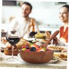 Ipetboom 1Set Wooden Salad Bowl Set Smooth Edge Acacia Wood
