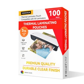 Laminating Sheets, 100 Pack 9" x 11.5" Thermal Laminating Pouches for Scotch Laminator Machine, Holds Letter Size Sheets, 3Mil, Ultra Clear, School & Office Supplies